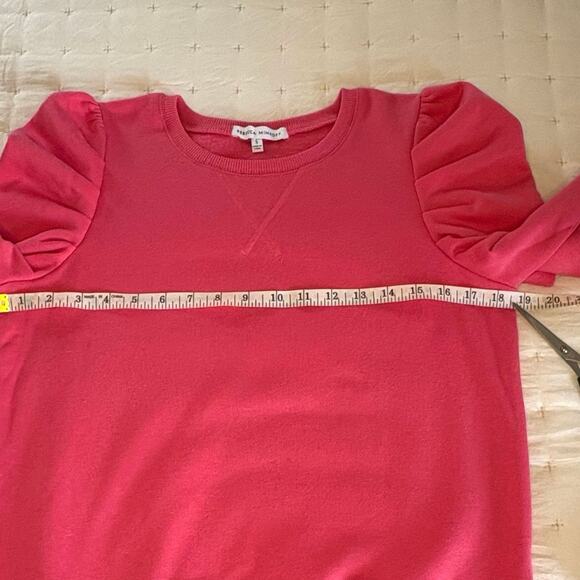 Rebecca Minkoff Janine Puff Sleeve Pullover Sweatshirt Women's S | Fuchsia Pink - Picture 9 of 11